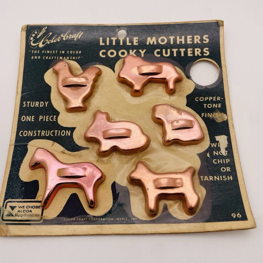 Vintage Color Craft Little Mothers Cooky Cutters Copper New In Original Package
